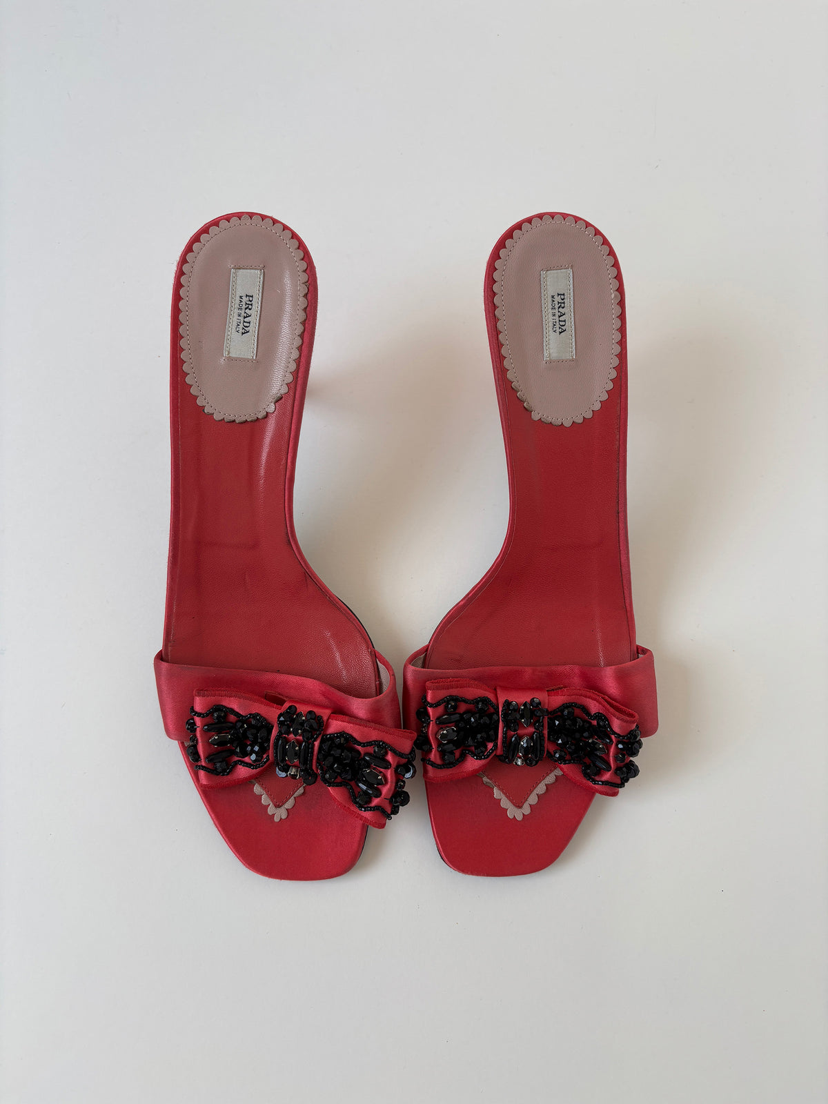 Prada 2000s pink satin bow kitten heels (EU 40 / US 9.5)