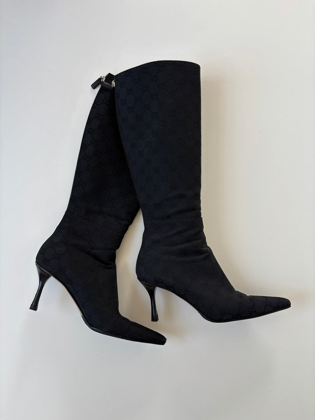 Gucci by Tom Ford F/W 2002 black monogram boots (EU 38 / US 7.5)