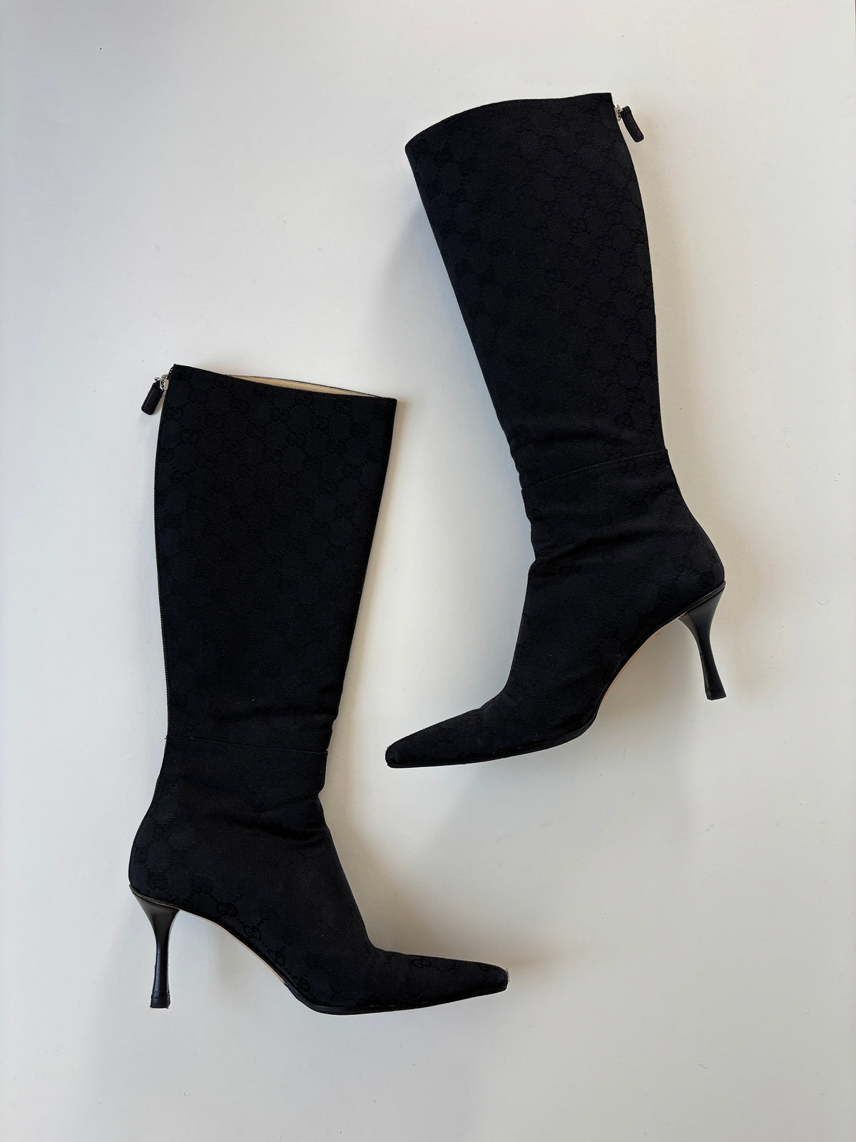 Gucci by Tom Ford F/W 2002 black monogram boots (EU 38 / US 7.5)