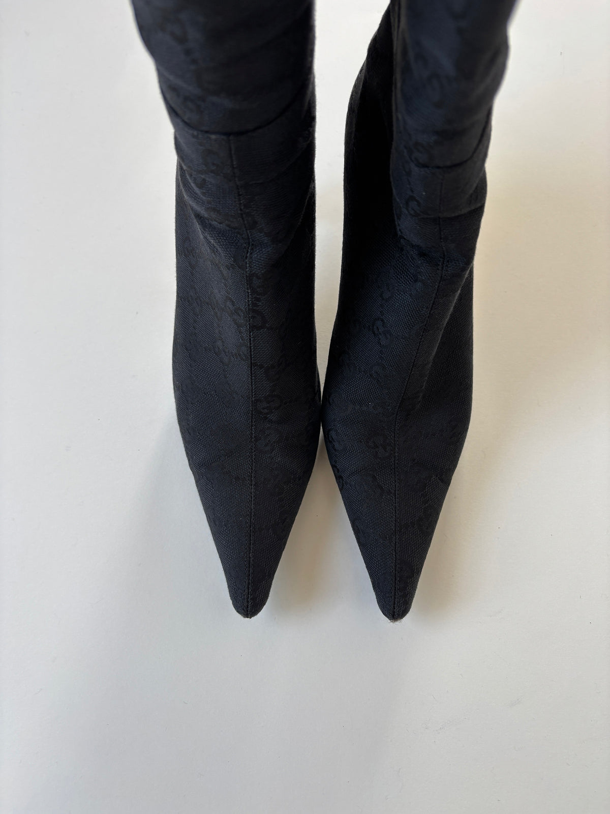 Gucci by Tom Ford F/W 2002 black monogram boots (EU 38 / US 7.5)