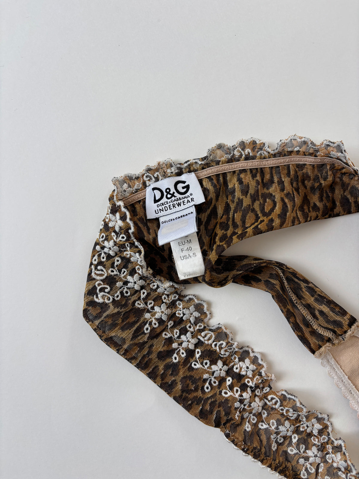 Dolce & Gabbana 2000s mesh leopard top set S-M