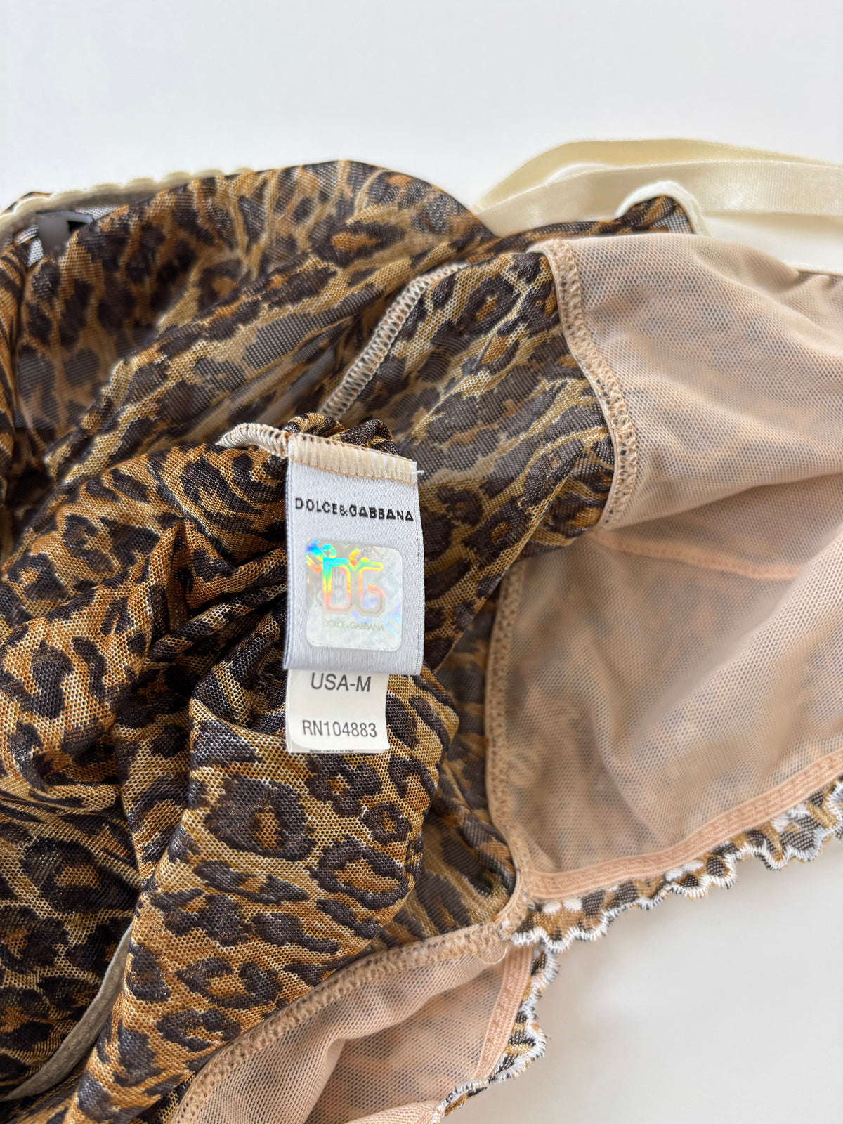 Dolce & Gabbana 2000s mesh leopard top set S-M