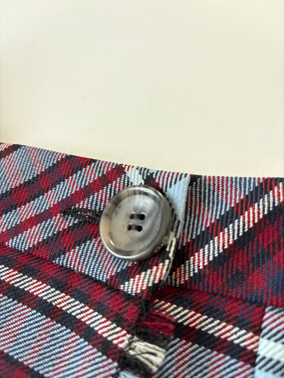 Dolce & Gabbana 2000s burgundy checkered wool mini skirt | Size S-M