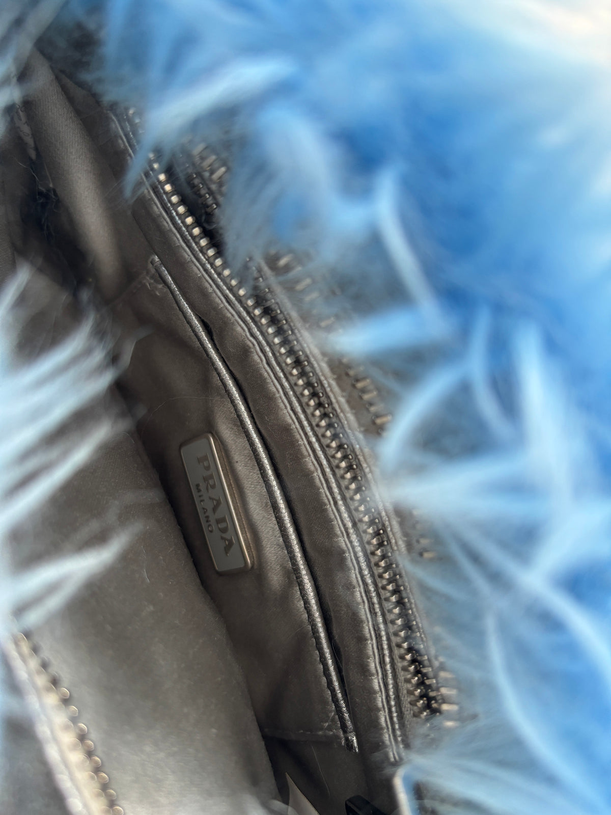 Prada 2000s blue wristlet clutch azzurro