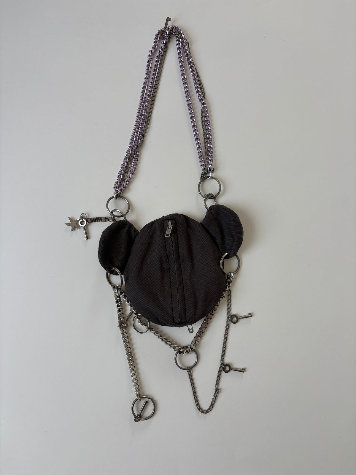 Dolce & Gabbana S/S 2003 runway distressed teddy rhinestone bag