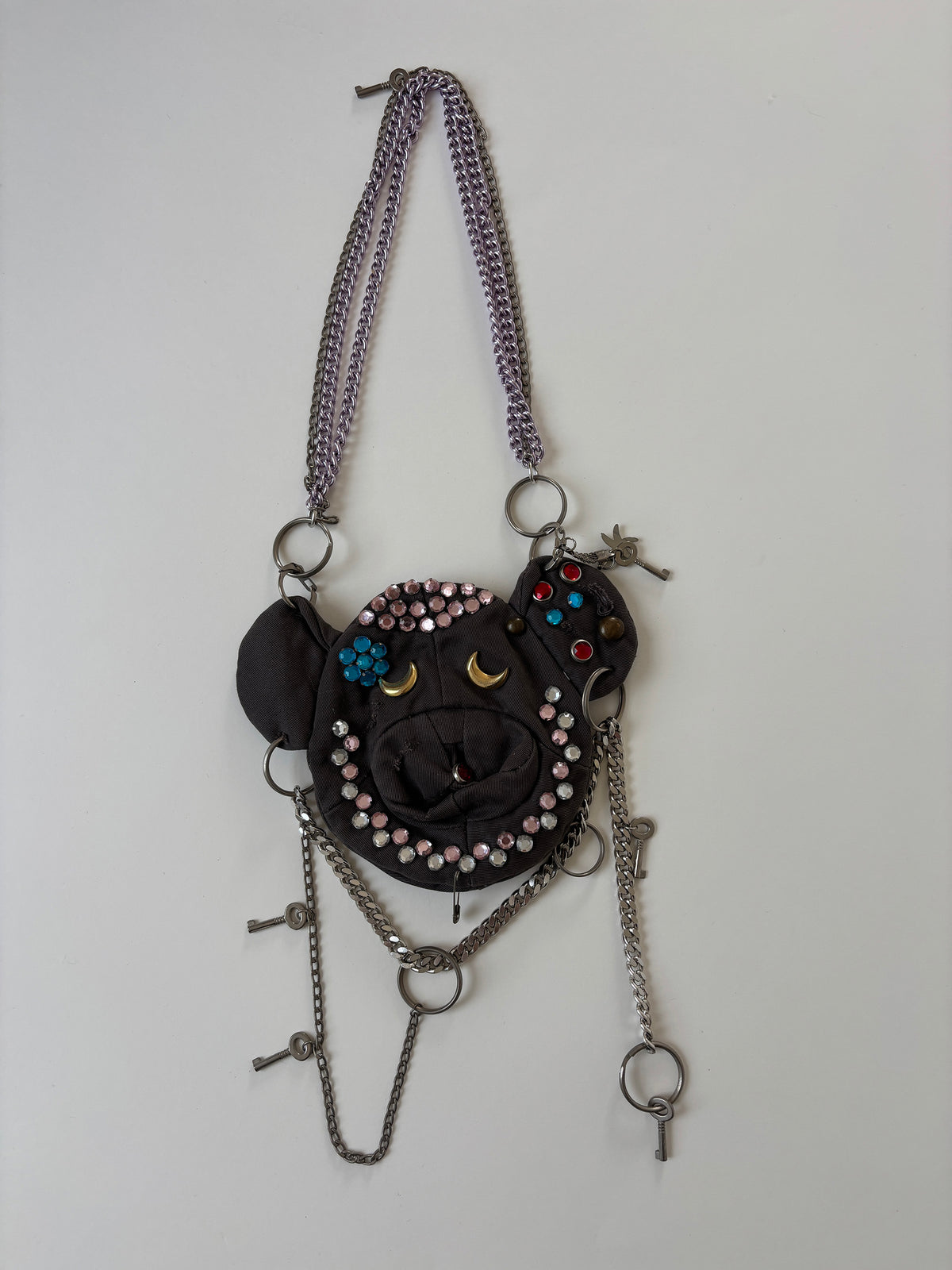 Dolce & Gabbana S/S 2003 runway distressed teddy rhinestone bag