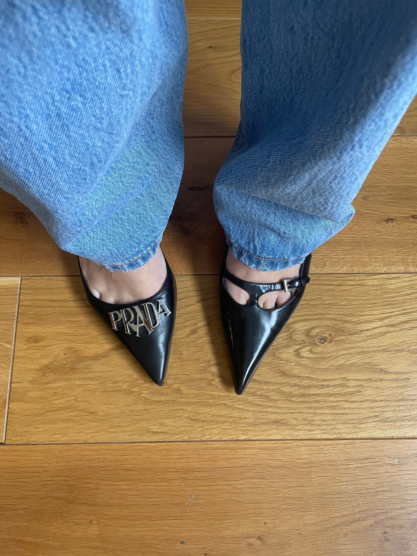 Prada patent kitten heels