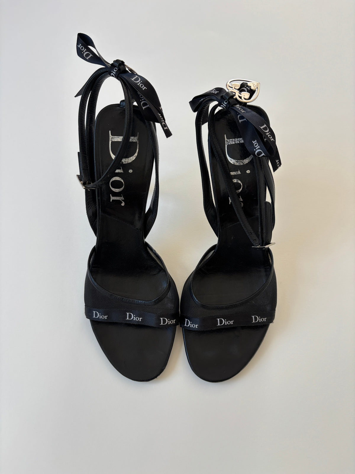 Christian Dior  by John Galliano 2000s mesh heart logo heels (EU 36,5 / US 6)