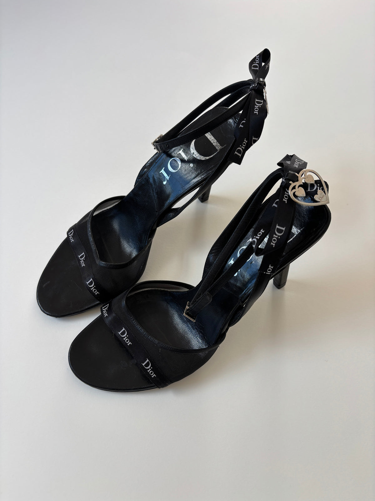 Christian Dior  by John Galliano 2000s mesh heart logo heels (EU 36,5 / US 6)