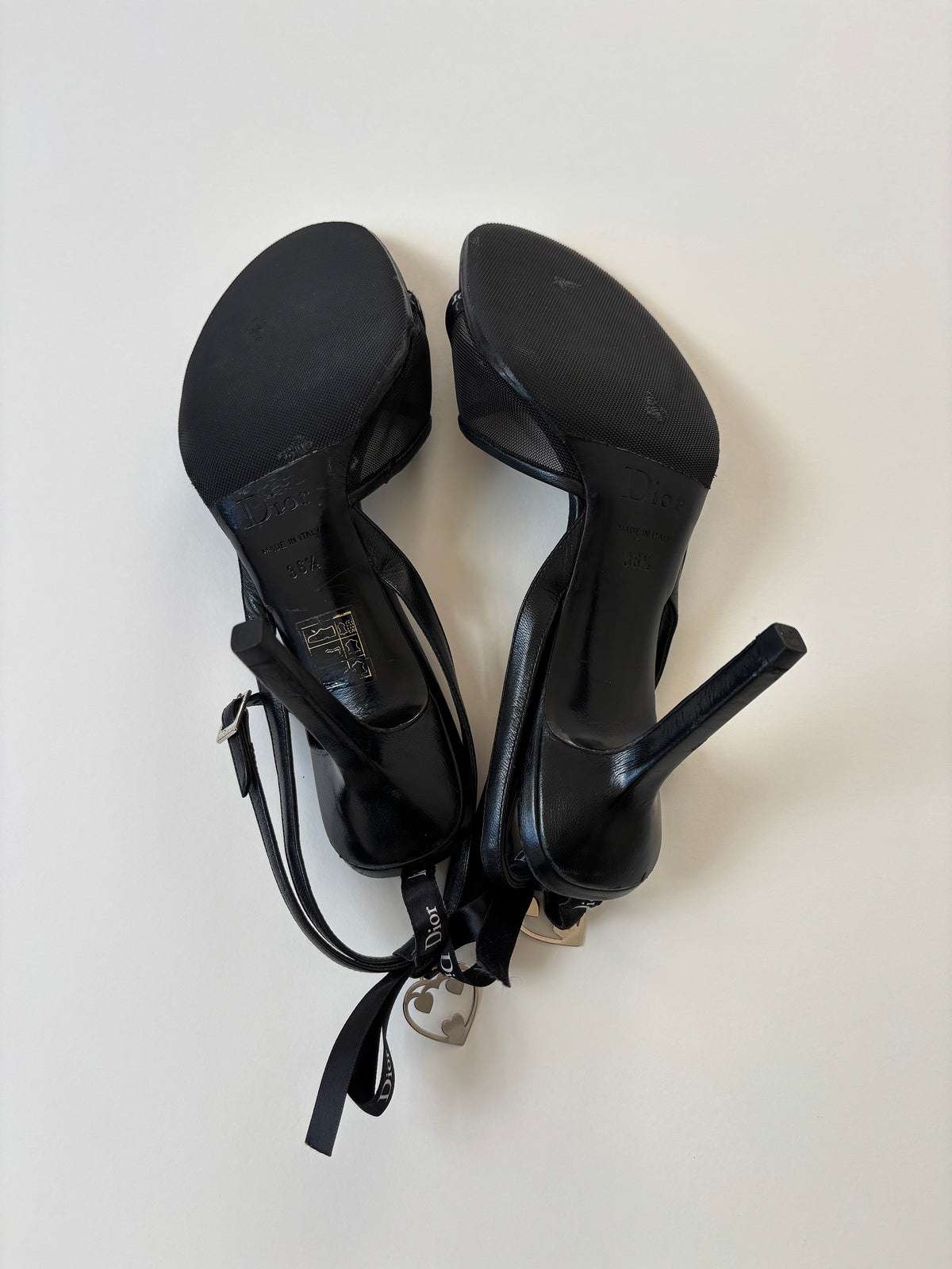Christian Dior  by John Galliano 2000s mesh heart logo heels (EU 36,5 / US 6)