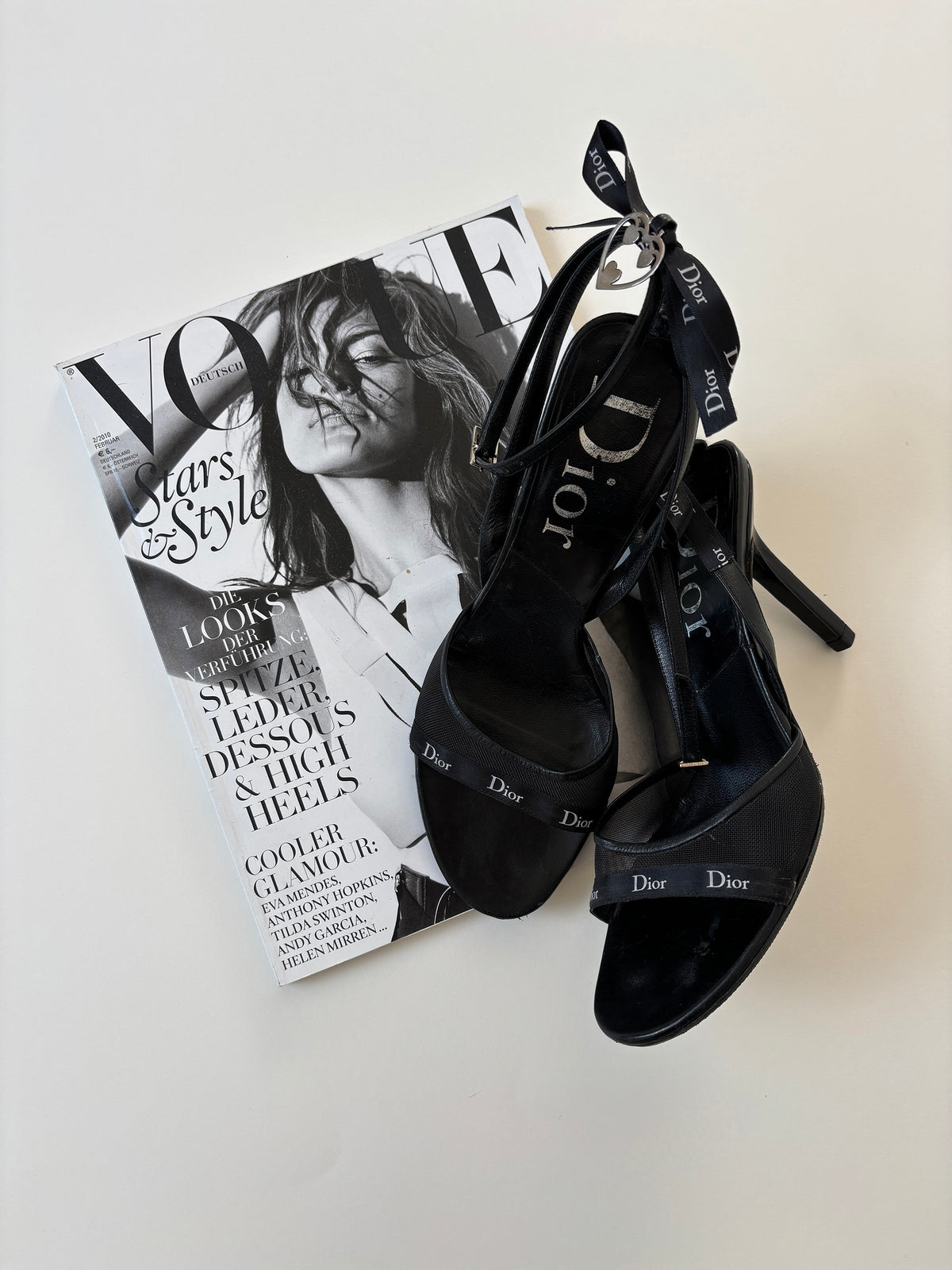 Christian Dior  by John Galliano 2000s mesh heart logo heels (EU 36,5 / US 6)