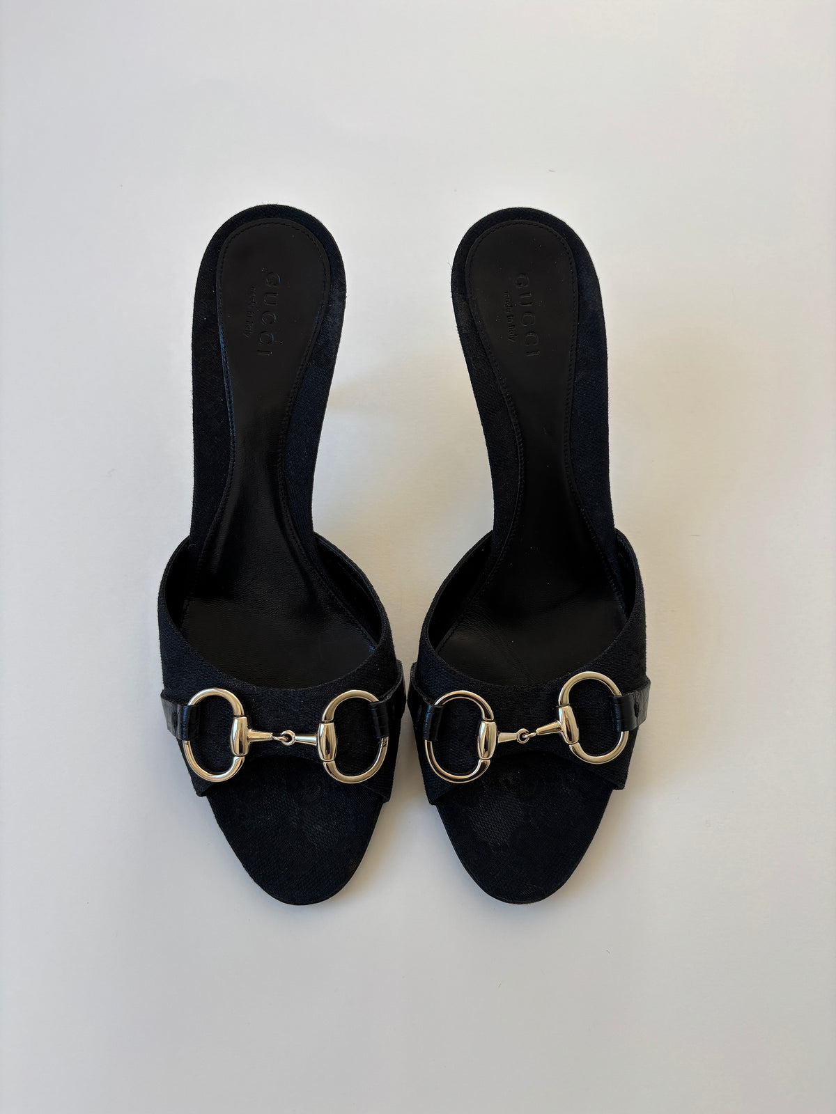 Gucci by Tom Ford 2000s black monogram horsebit heels (EU 38 / US 7.5)