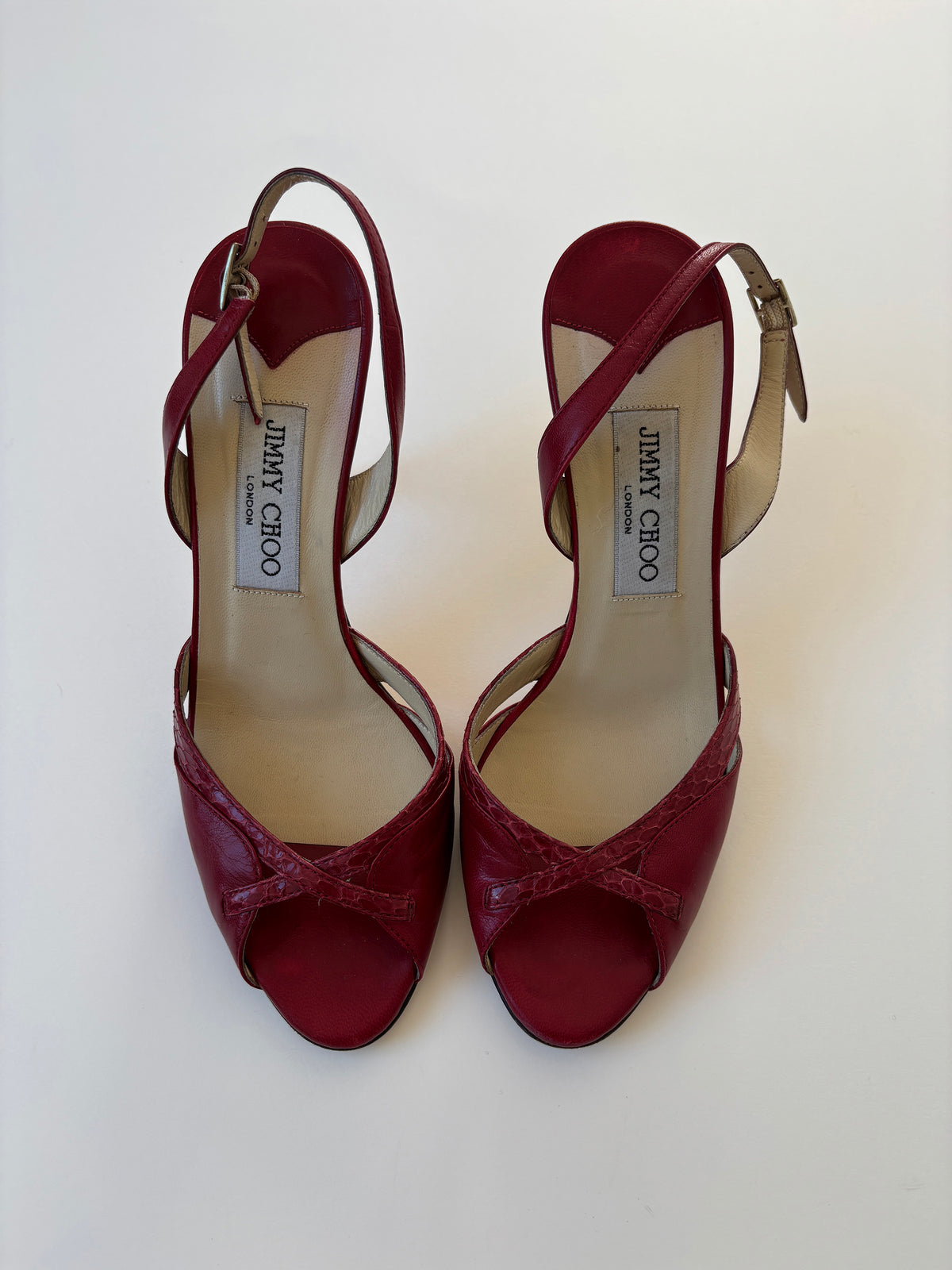 Jimmy Choo 1990s red slingback pumps (EU 36,5 / US 6)