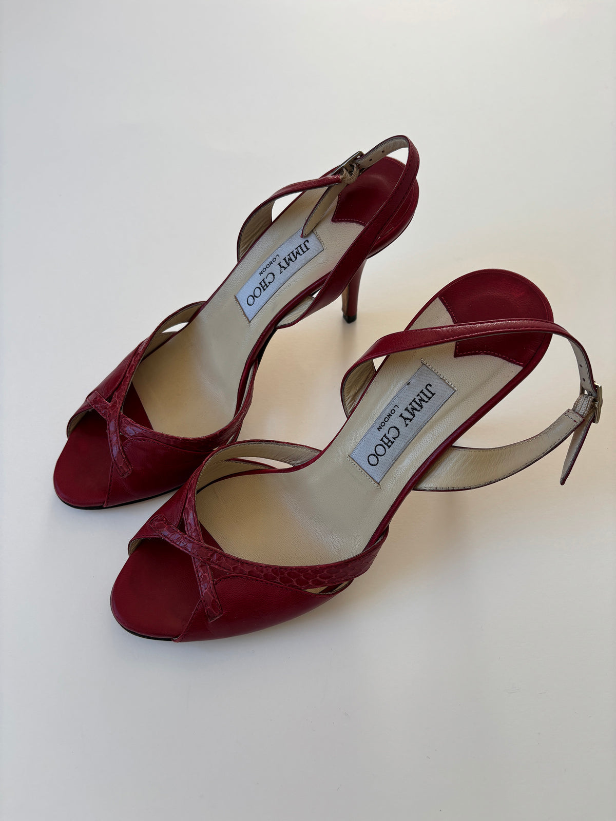 Jimmy Choo 1990s red slingback pumps (EU 36,5 / US 6)