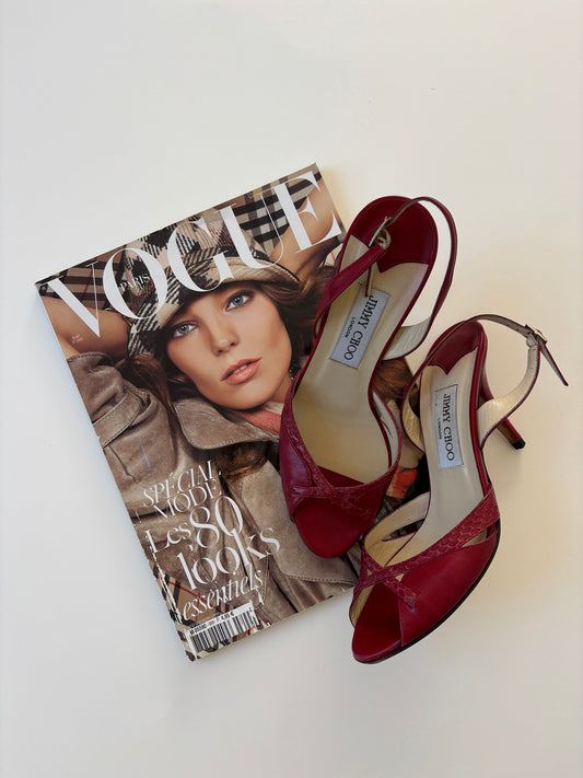 Jimmy Choo 1990s red slingback pumps (EU 36,5 / US 6)