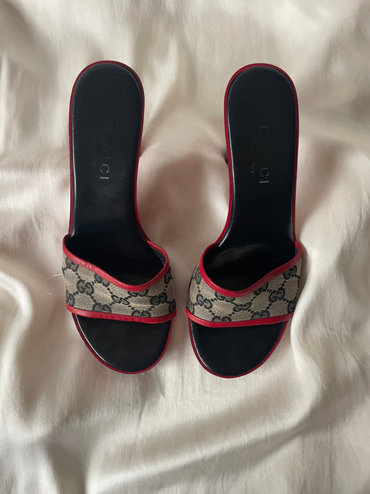 Gucci monogram mules