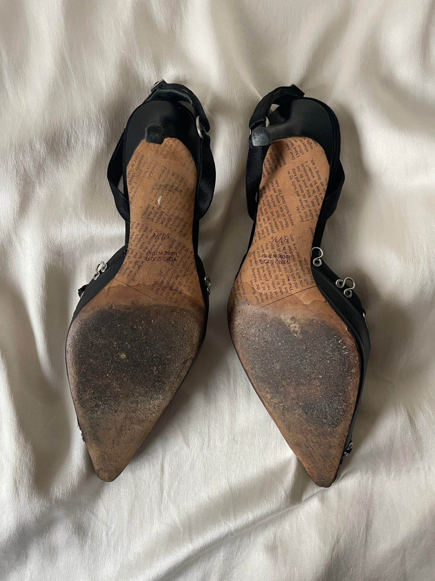 John Galliano lace & silk corset sling pumps (EU 37,5 / US 7)