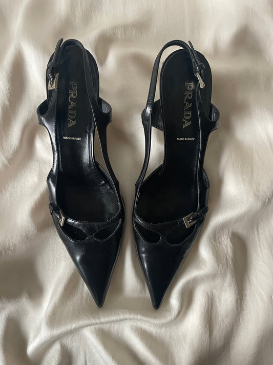 Prada patent kitten heels