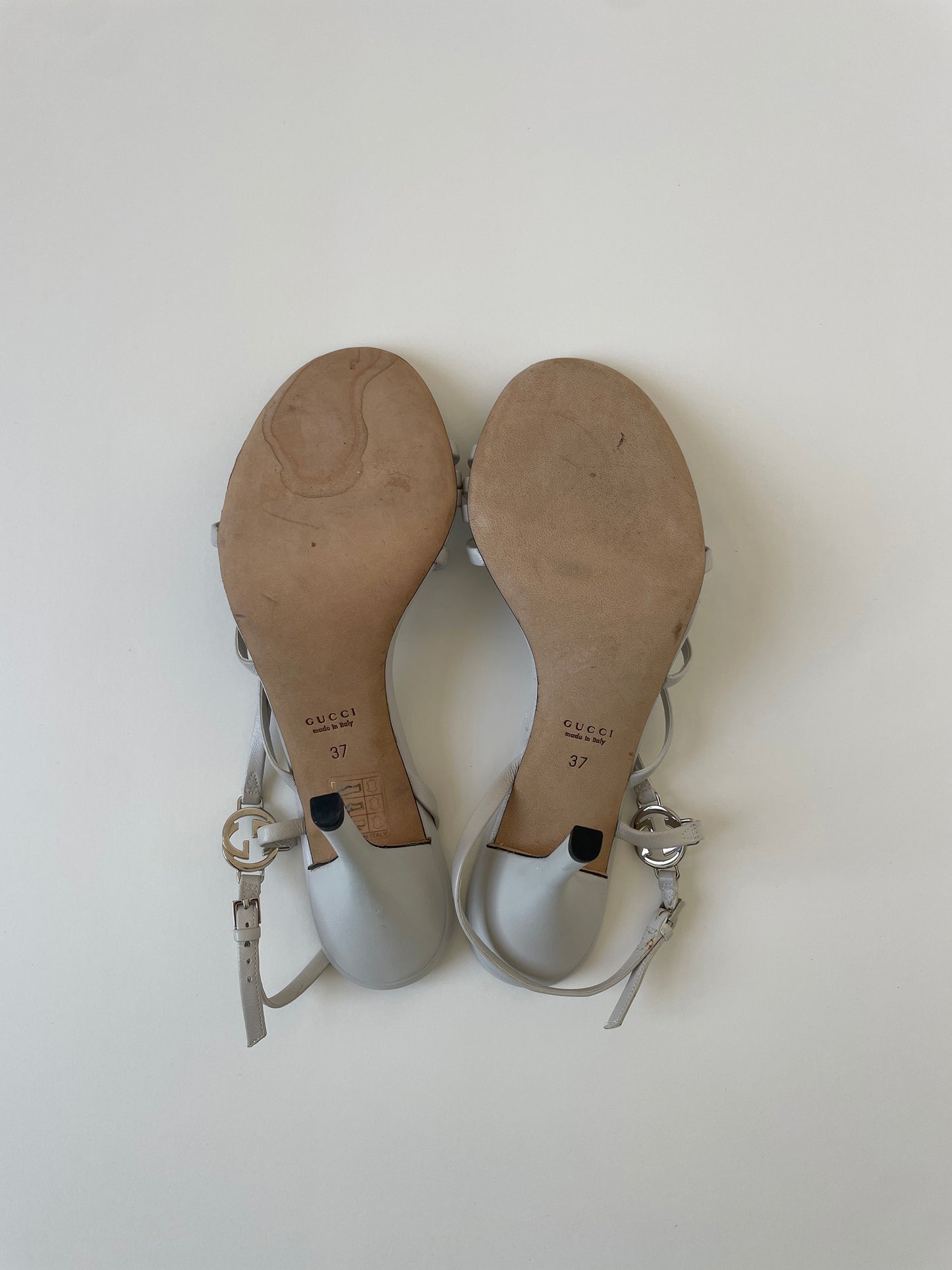 Gucci 2000s by Tom Ford off-white interlocking GG sandals UNWORN (EU 37 / US 6.5)