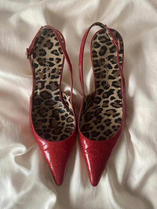 Dolce & Gabbana glitter sling back kitten heels (EU 36 / US 5,5)