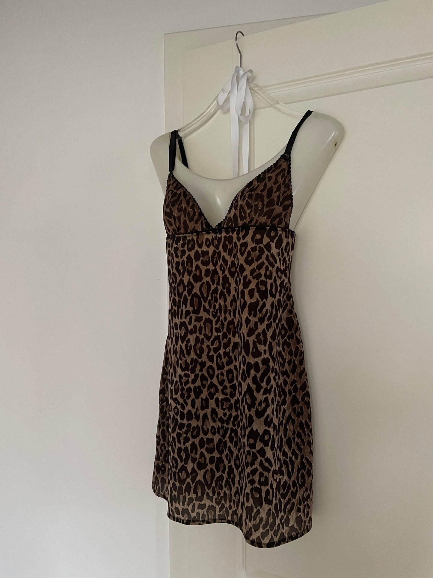 Dolce & Gabbana 2000s glittery leopard slip dress