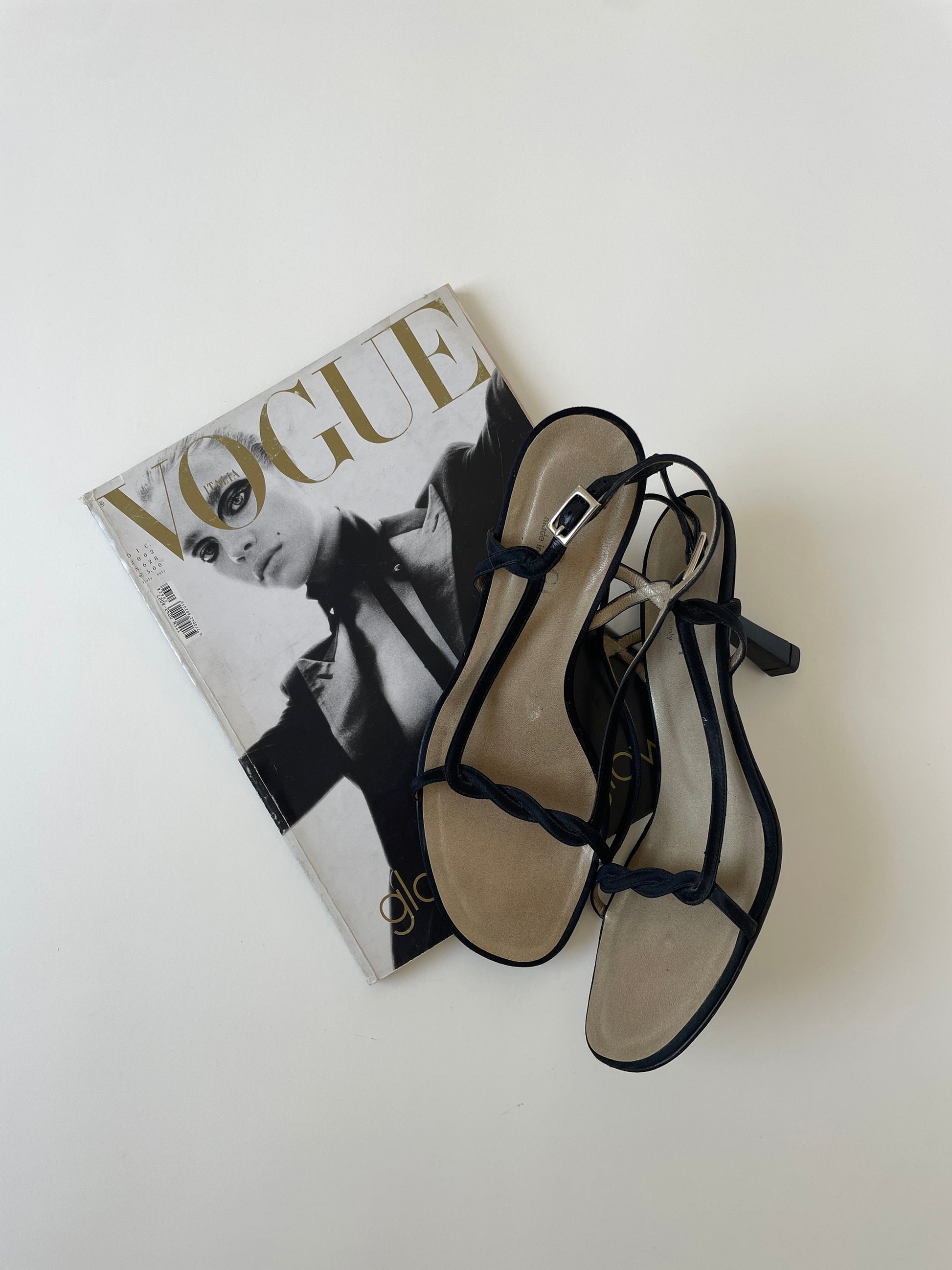 Vintage Gucci by Tom Ford 1990s black twisted sandals