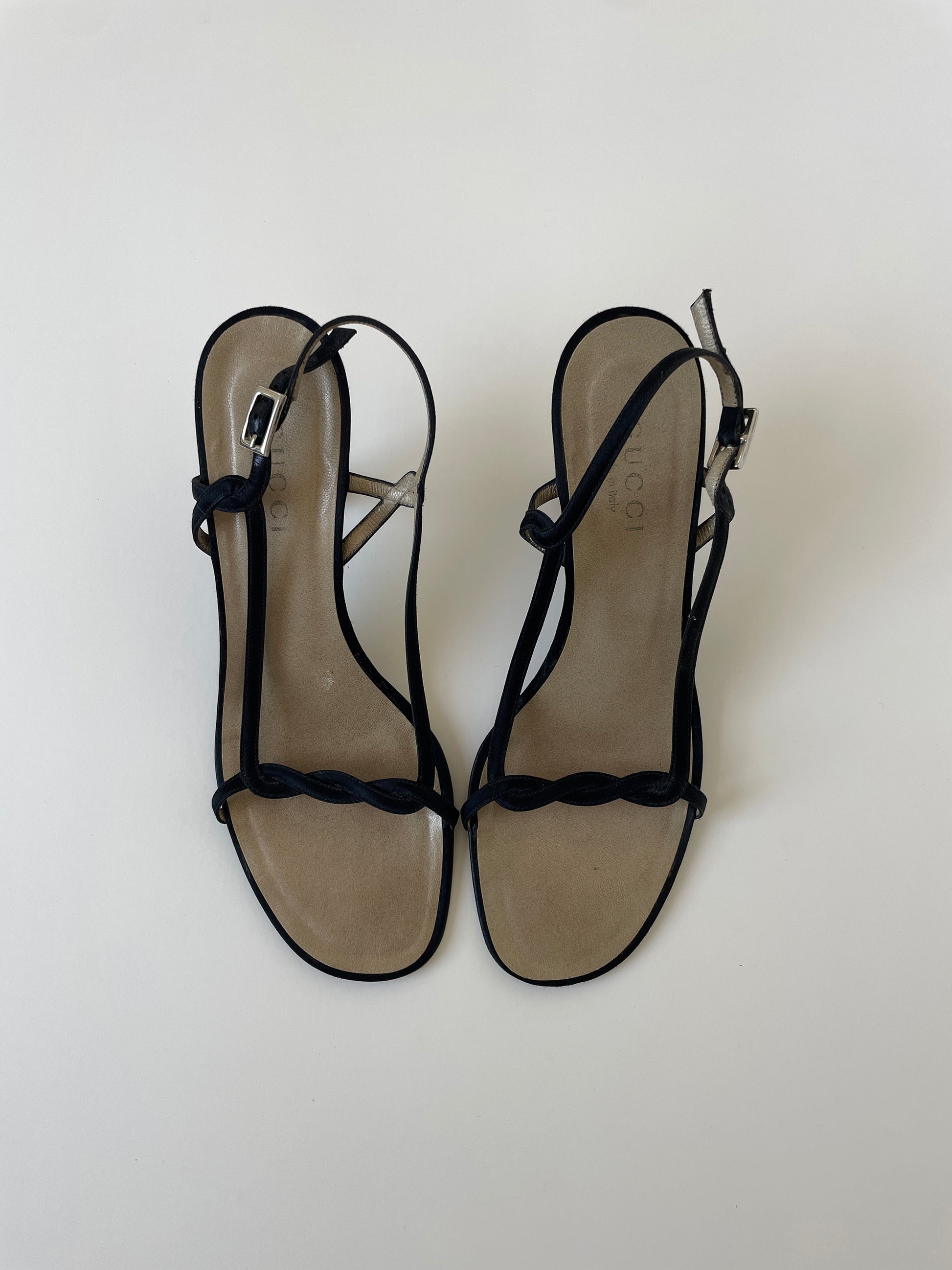 Vintage Gucci by Tom Ford 1990s black twisted sandals