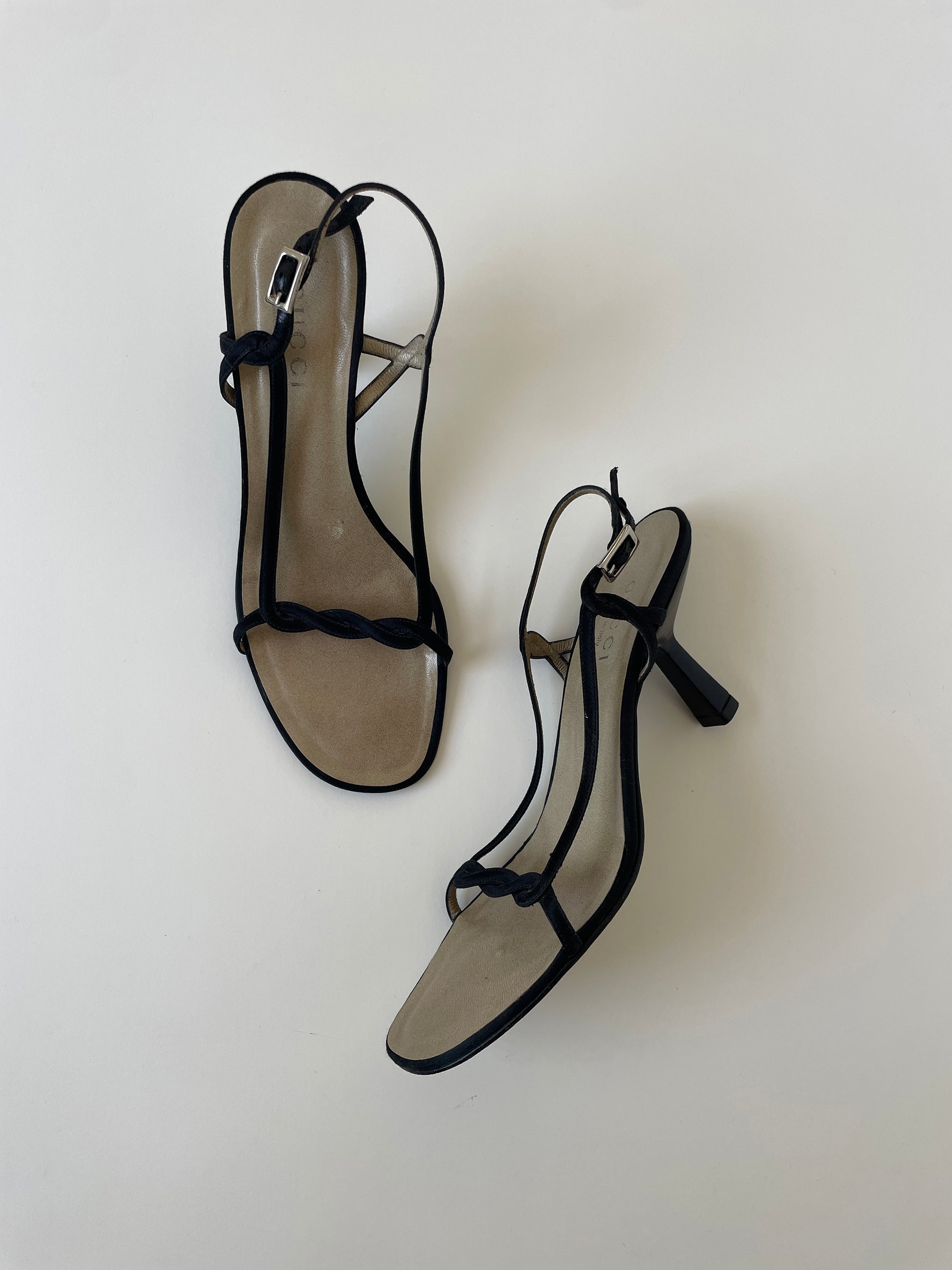Vintage Gucci by Tom Ford 1990s black twisted sandals