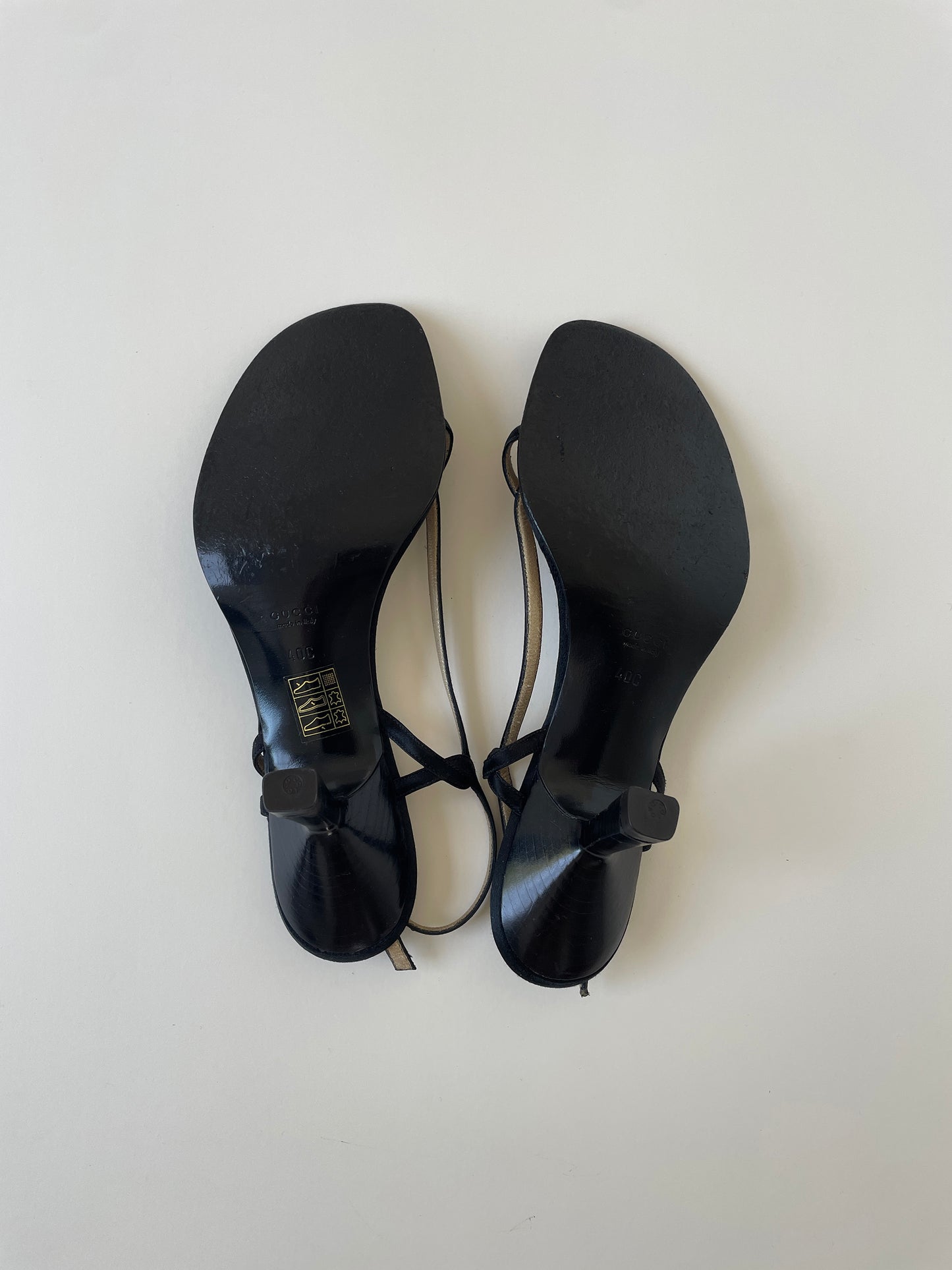 Gucci by Tom Ford 1990s black satin twisted sandals (EU 40 / US 9.5)