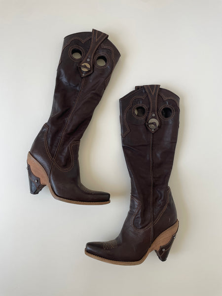 Christian Dior by John Galliano 2000s dark brown embroidered