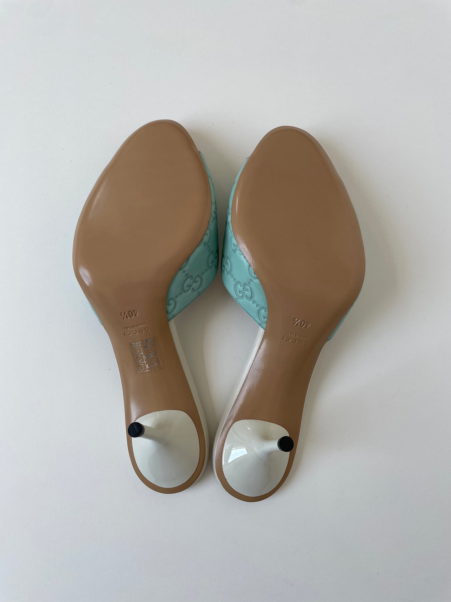 Gucci 2000s sea blue embossed monogram sandals UNWORN (EU 40,5/ US 10)