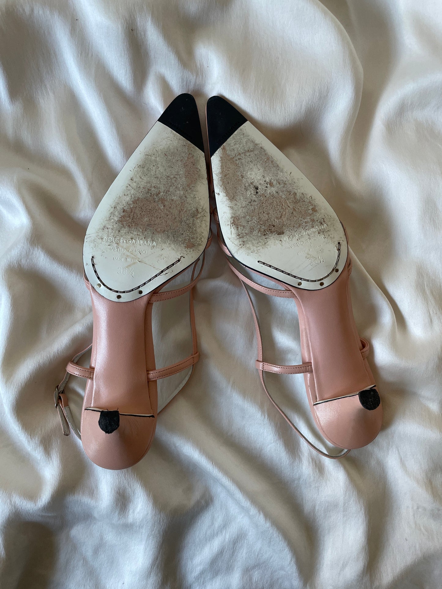 Dolce & Gabanna pink nude kitten heel sling back (EU 38,5 / US 8)