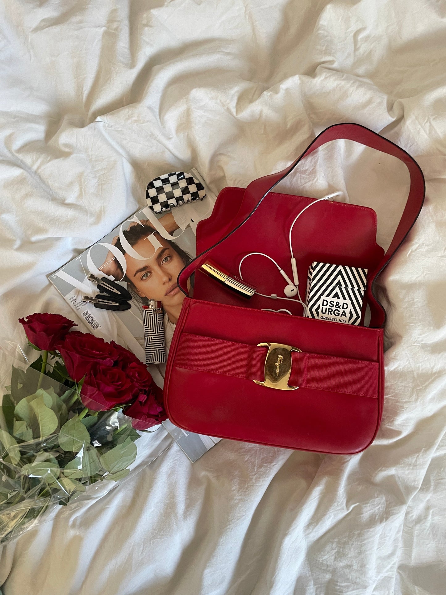 Vintage Salvatore Ferragamo bow bag 90s red