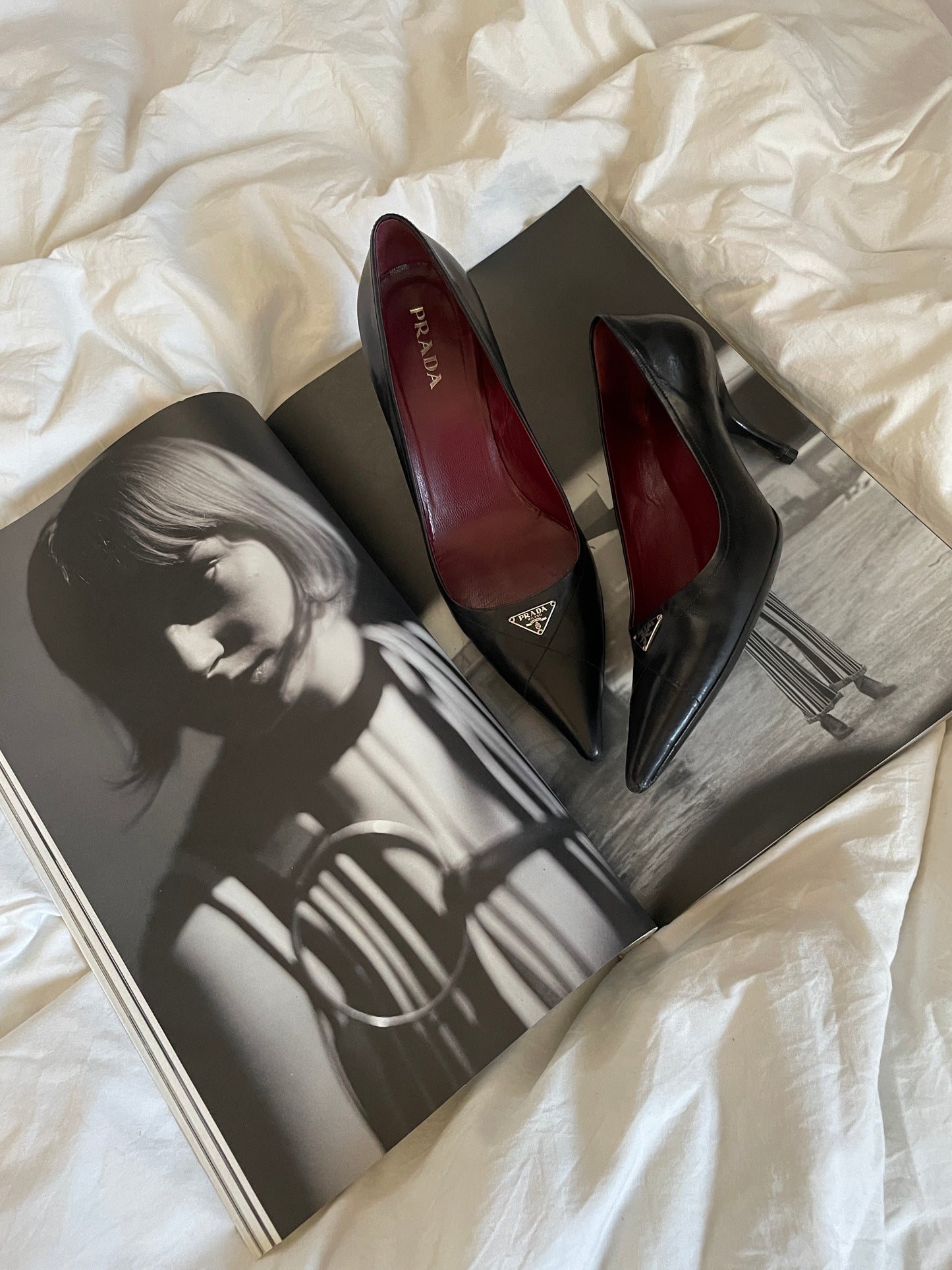 Prada metal logo heels (EU 38 / US 7,5)