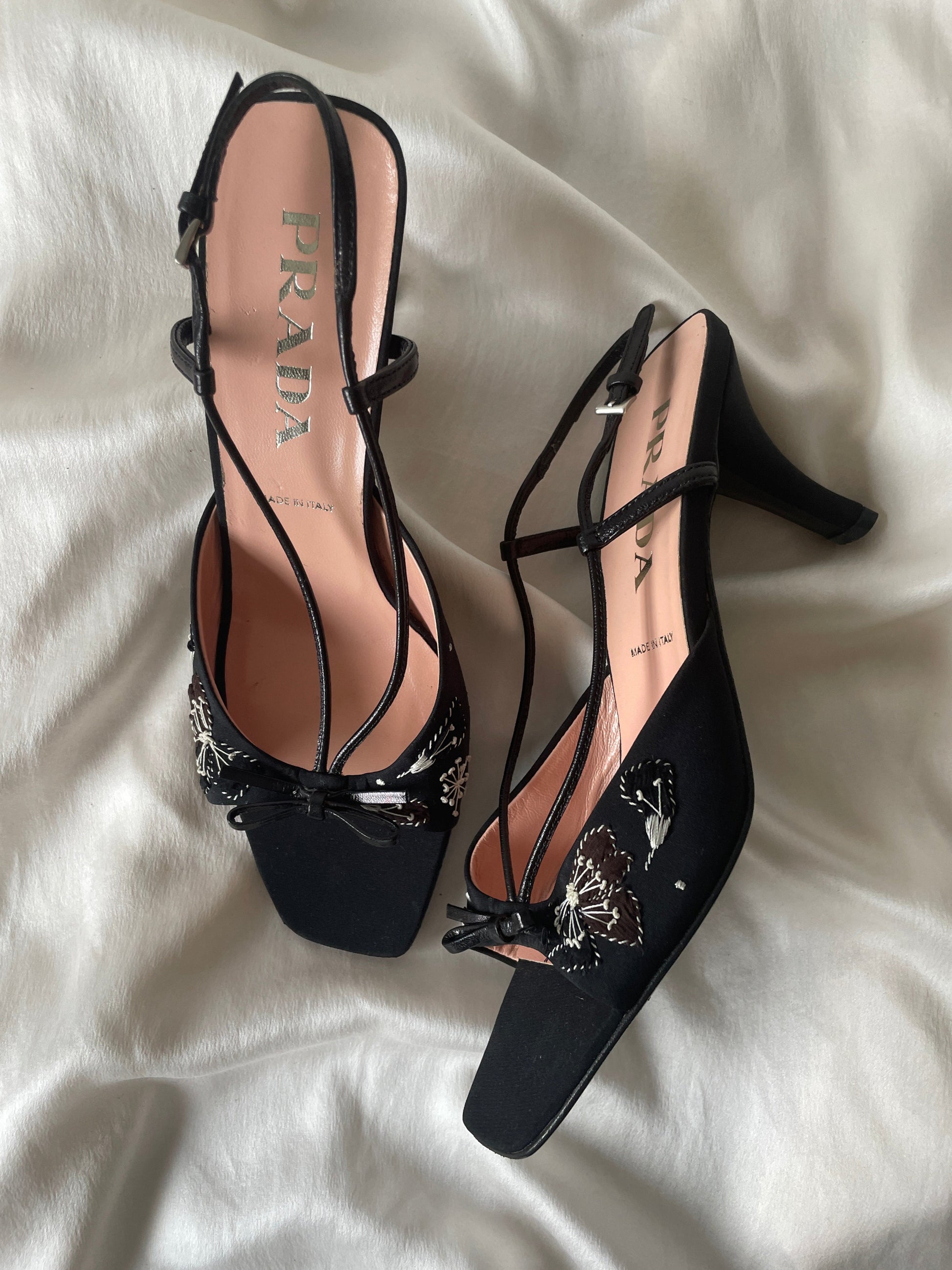 Prada 2000s butterfly bow heels