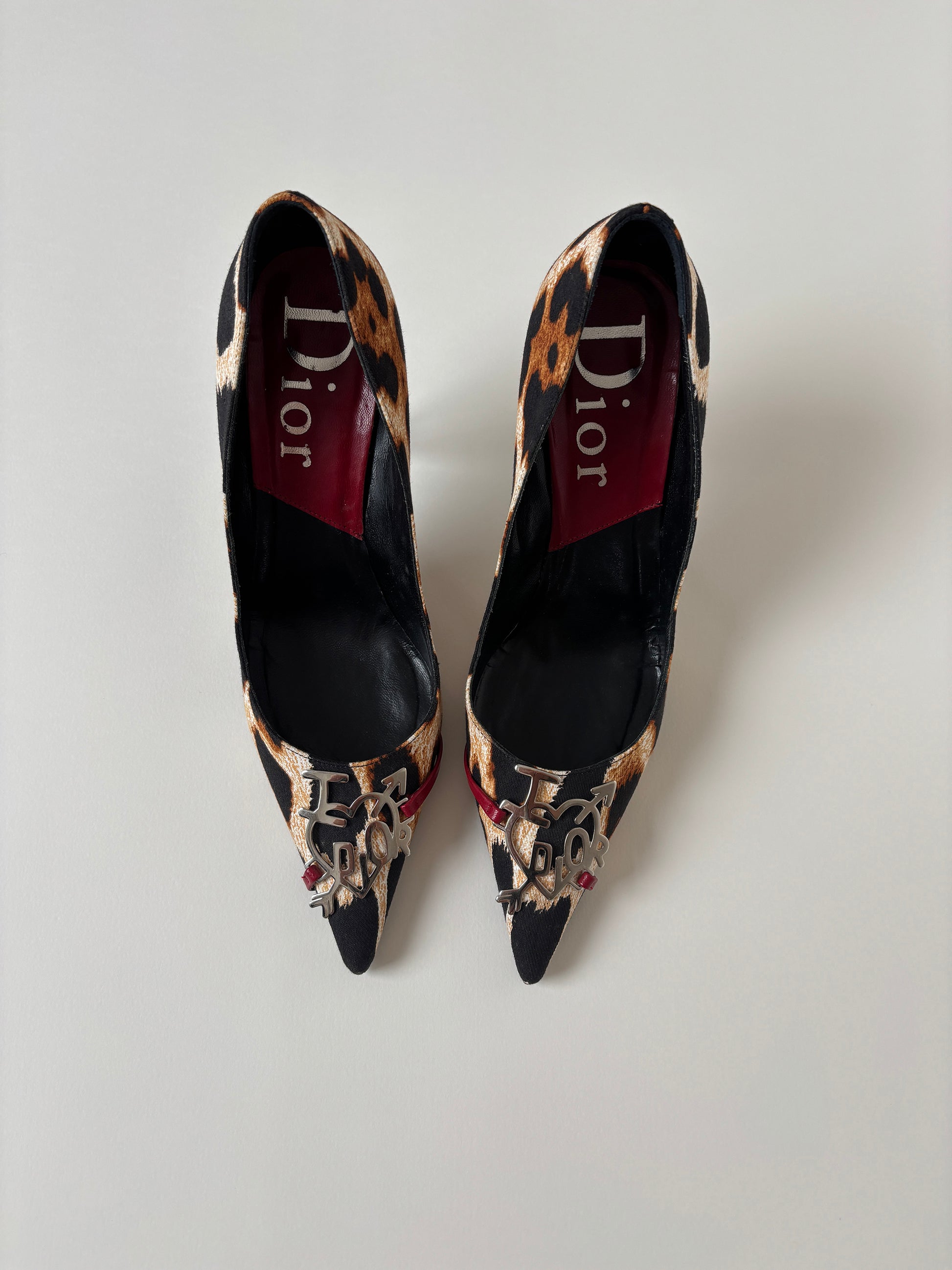 Vintage Christian Dior iconic F/W 2004 by John Galliano I LOVE DIOR LEOPARD pumps