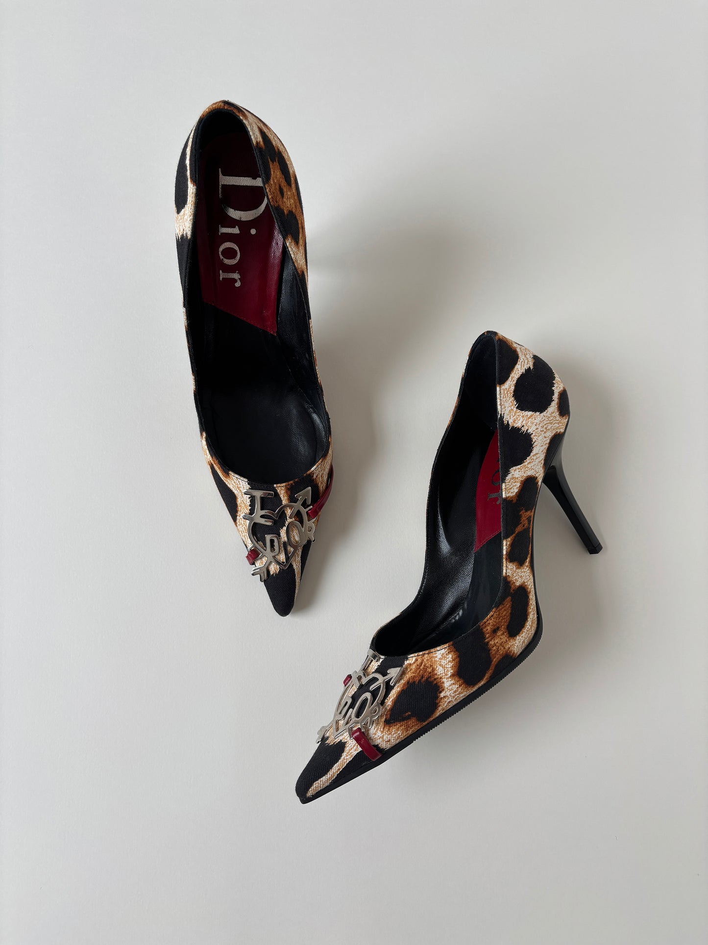 Vintage Christian Dior iconic F/W 2004 by John Galliano I LOVE DIOR LEOPARD pumps