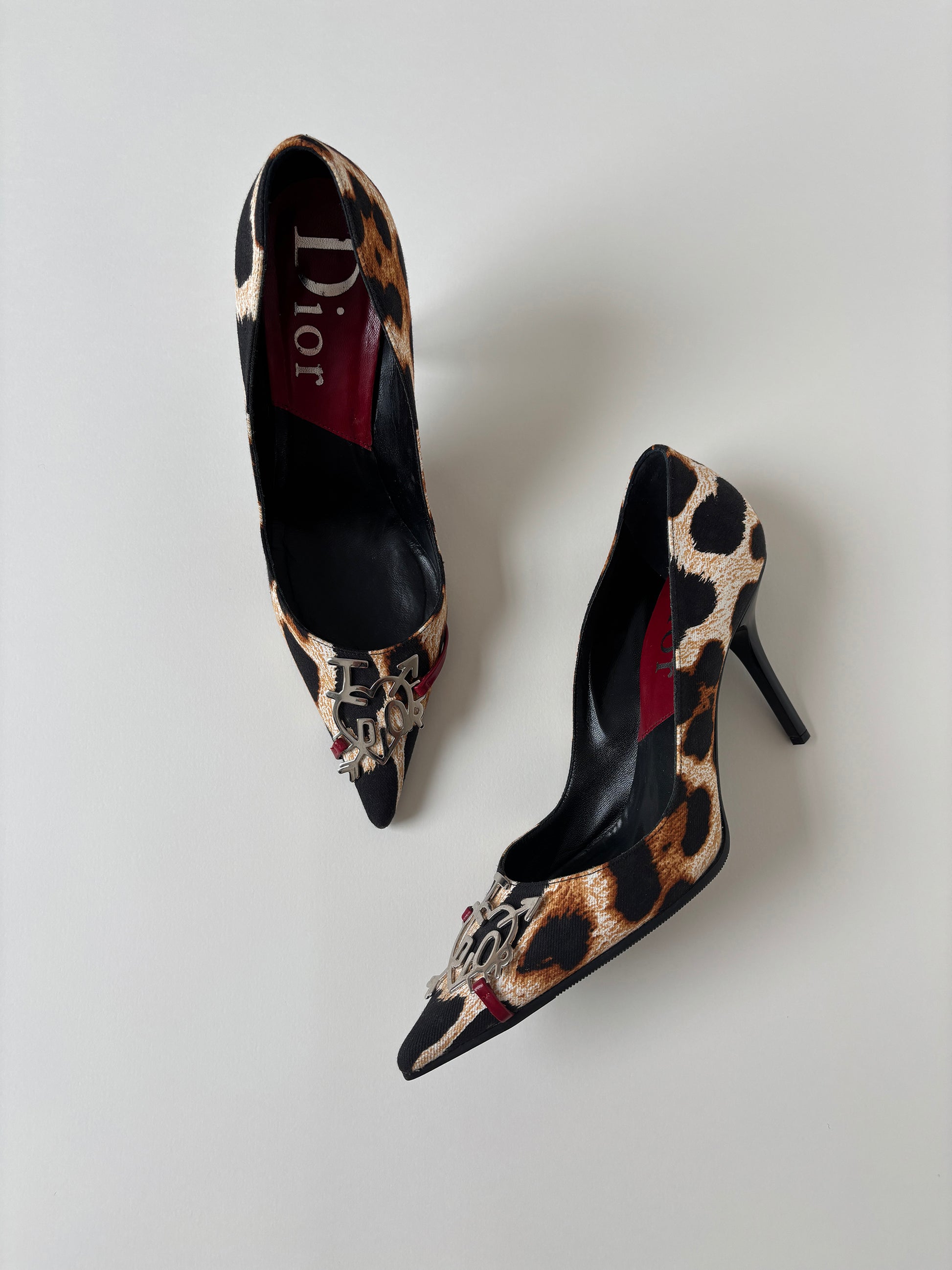 Vintage Christian Dior iconic F/W 2004 by John Galliano I LOVE DIOR LEOPARD pumps