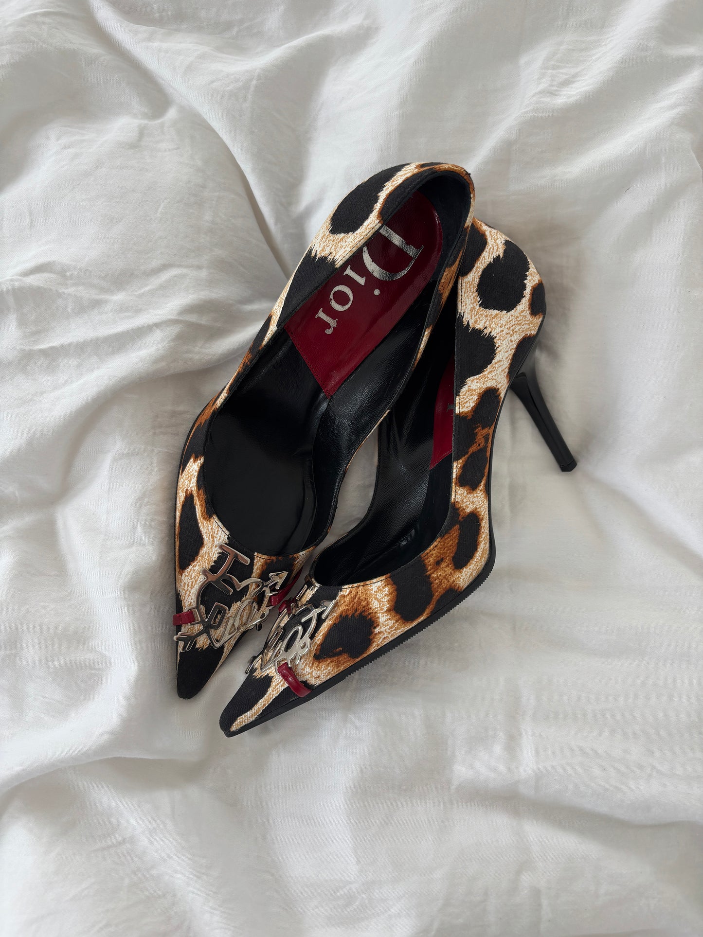 Vintage Christian Dior iconic F/W 2004 by John Galliano I LOVE DIOR LEOPARD pumps