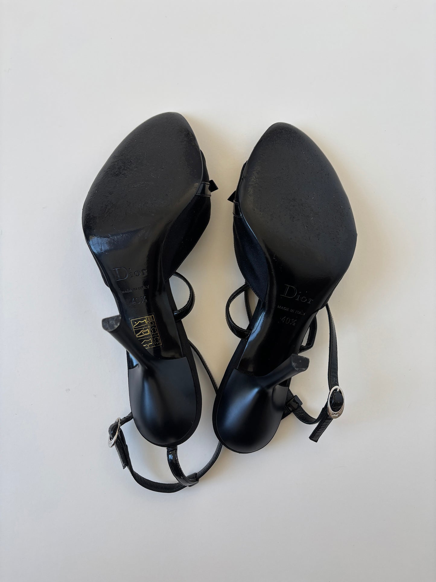 Christian Dior by John Galliano 2000s black satin key lock heels (EU 40,5 / US 10)