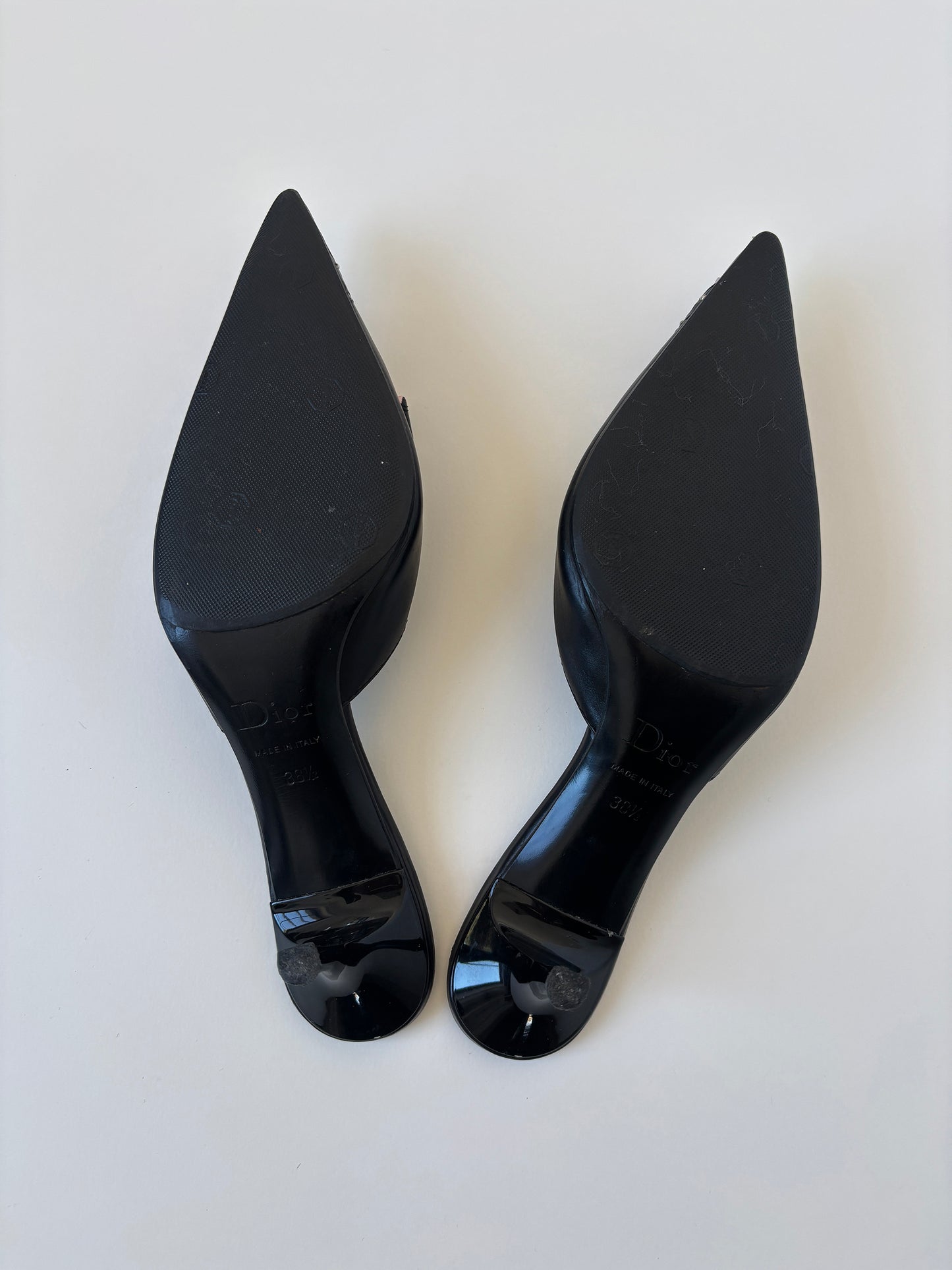 Christian Dior by John Galliano 2000s D Trick black pink bow kitten heels (EU 38,5 / US 8)
