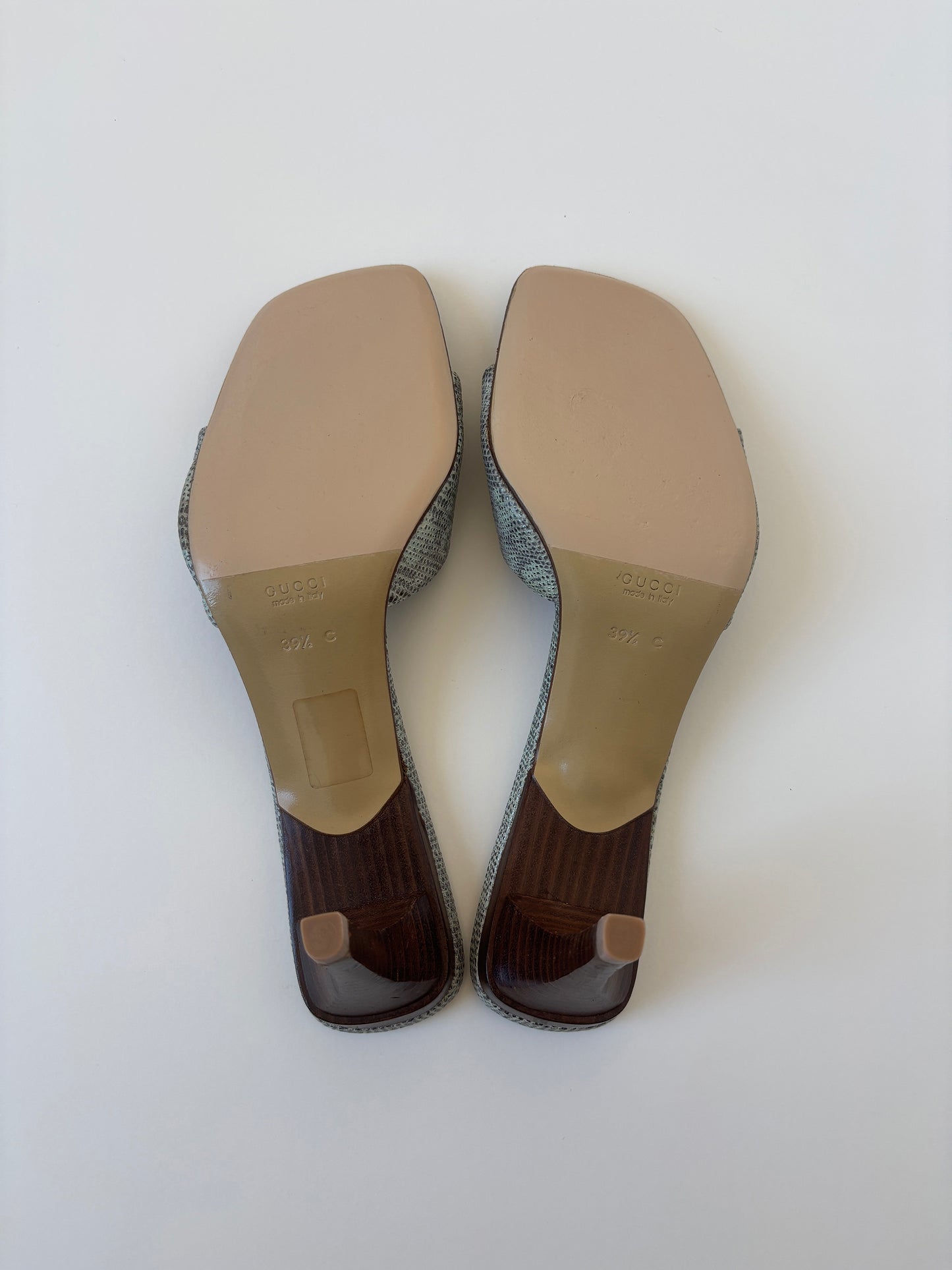 Gucci by Tom Ford 1990s lizard double strap sandal heels (EU 39,5 / US 9)