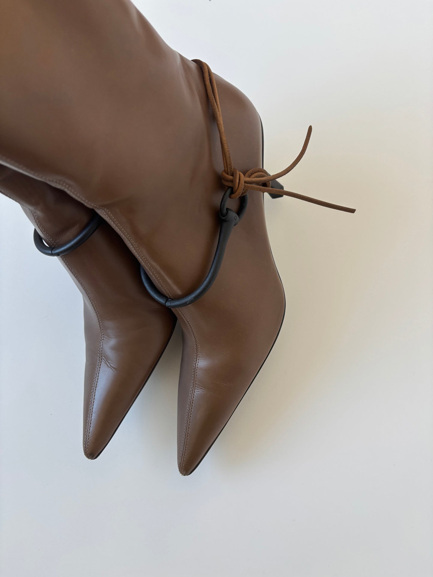 Vintage Gucci by Tom Ford iconic 1990s tan horsebit boots