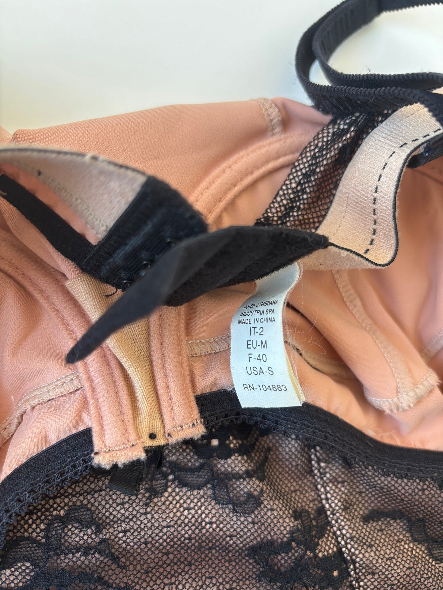 Dolce & Gabbana 2000s black lace bra corset top XS-S