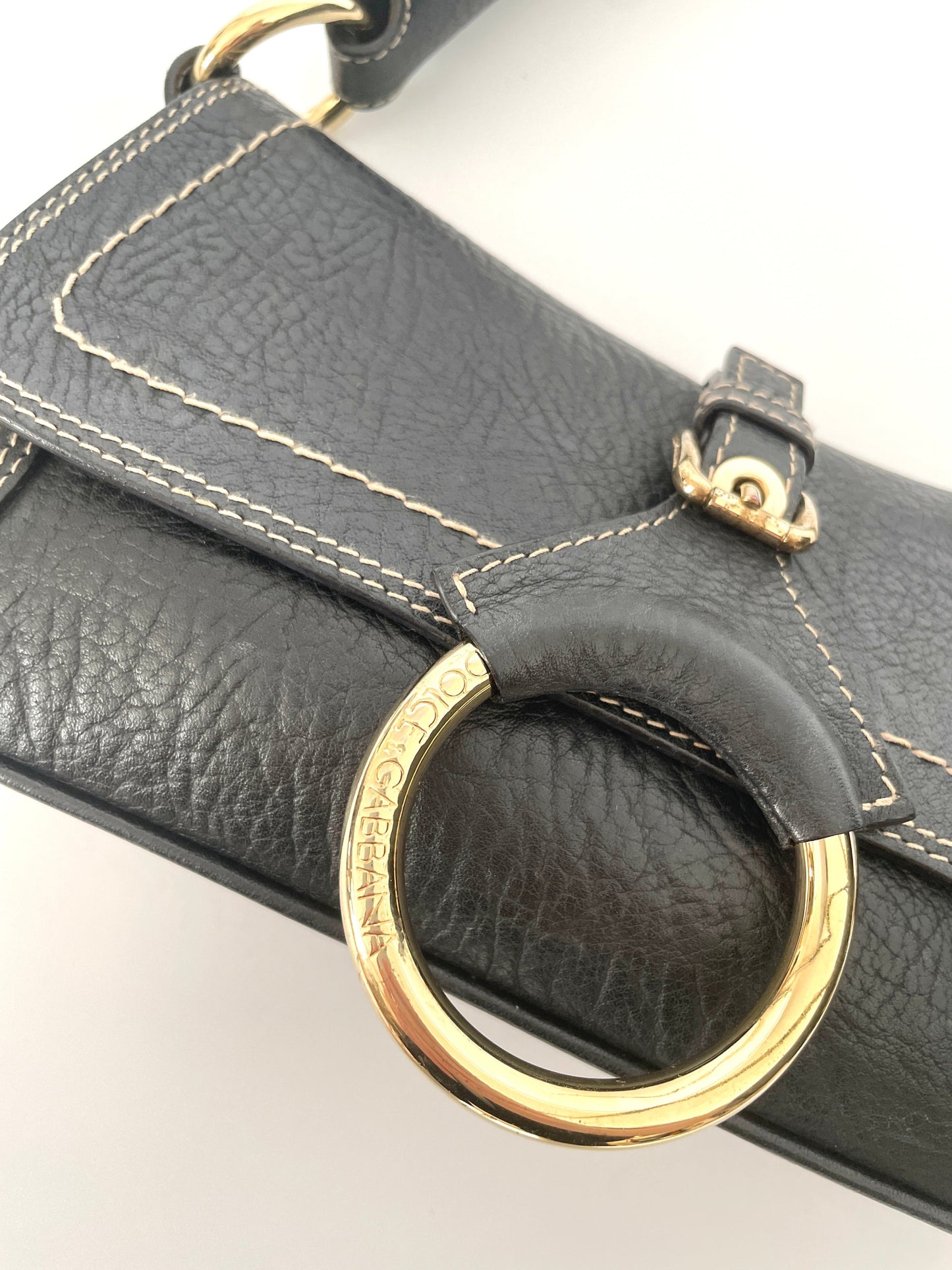 Dolce & Gabbana black O-Ring baguette bag