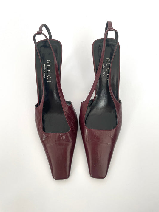 Gucci by Tom Ford iconic GG rhinestone cherry red slingback 