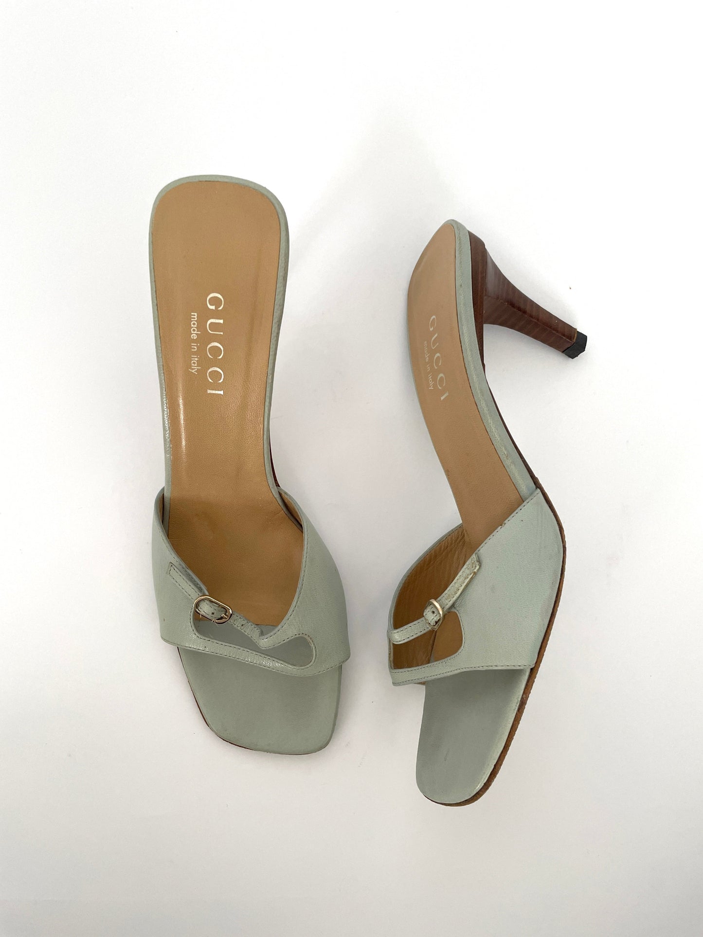 Gucci by Tom Ford mint double strap sandal heels