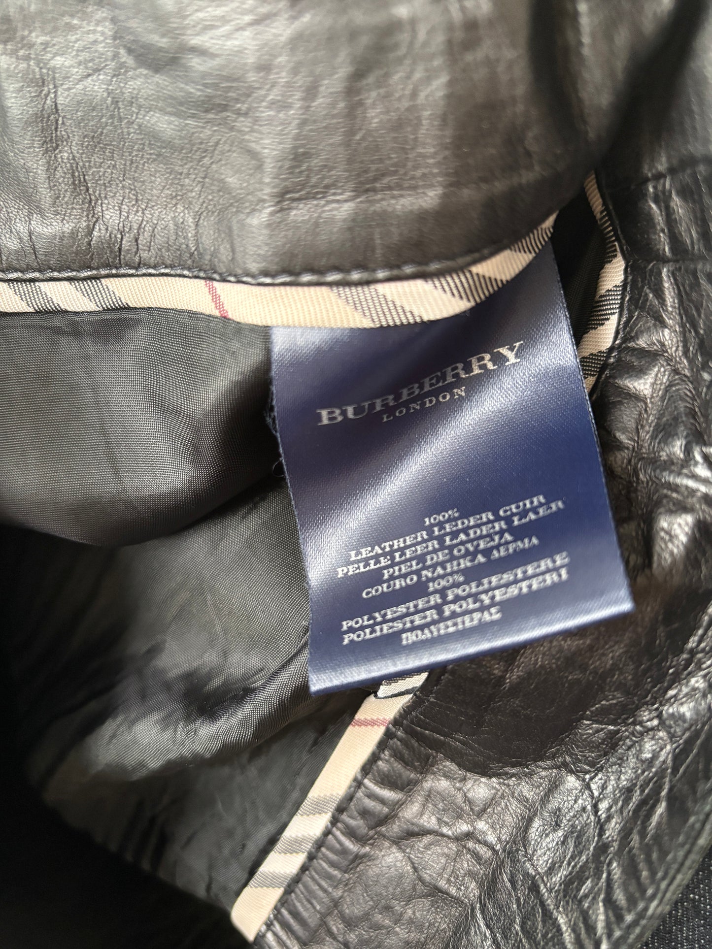 Burberry Brit 2000s black leather mini skirt with leather straps  M-L