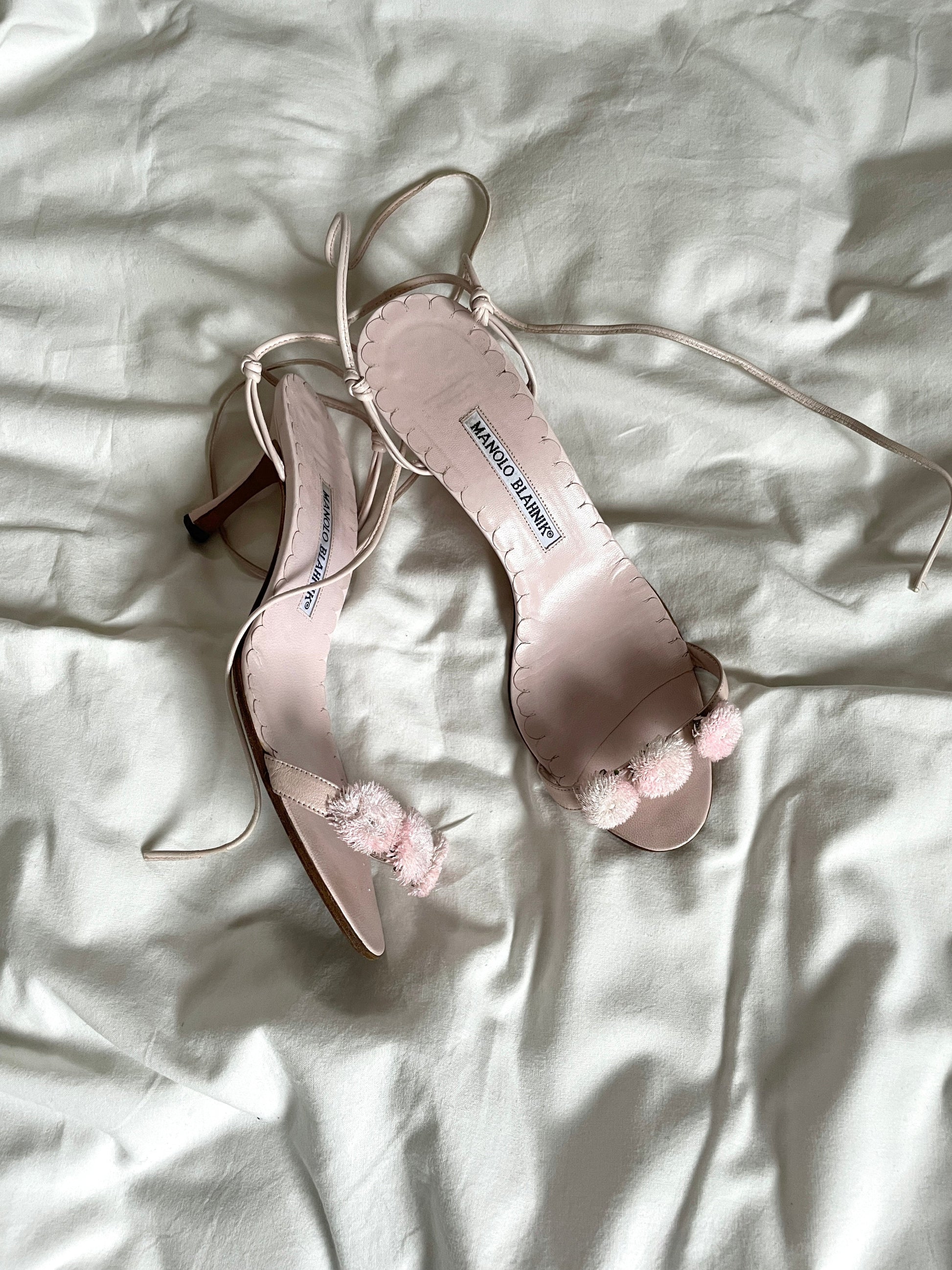 Manolo Blahnik pink floral heels