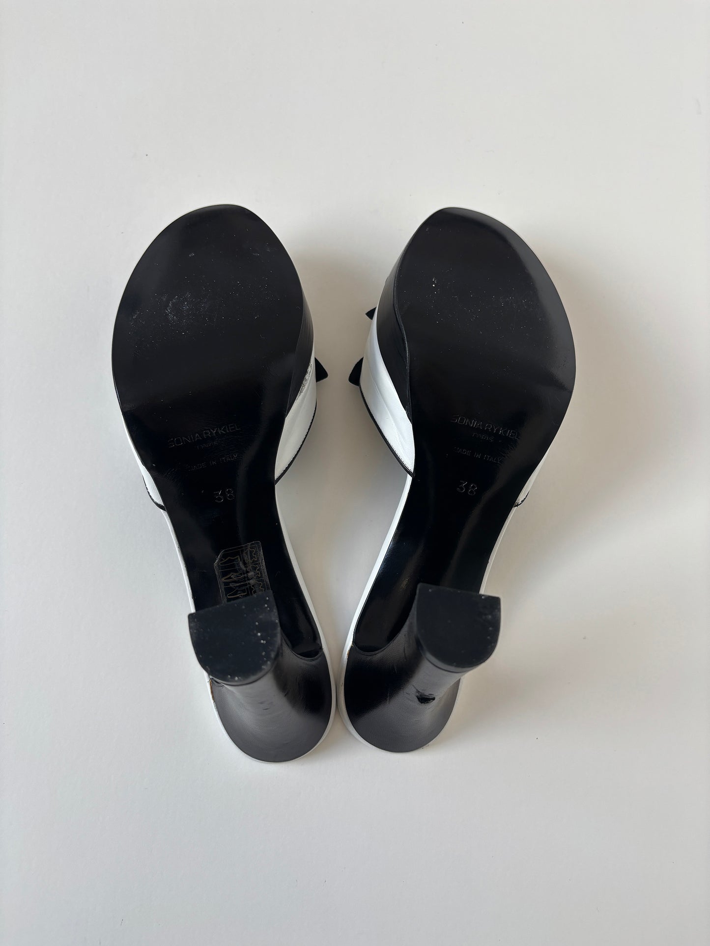 Sonia Rykiel 2000s black and white floral platform mules  (EU 38/ US 7.5)